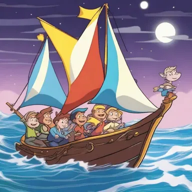 In the animated series, the characters embarked on a thrilling adventure in which they transformed into magical beings capable of dressing their ship with vibrant, glowing flags.
