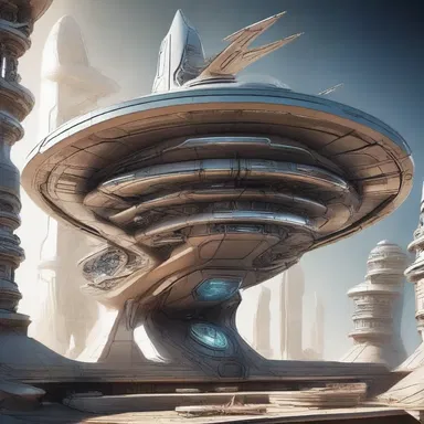 In a distant future, spaceships are adorned with churrigueresque architectural elements, creating a unique sci-fi aesthetic.