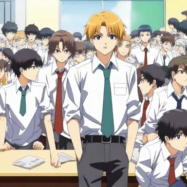 The anime character's exaggeratedly arrogant behavior makes him a total dickhead among his fellow classmates.