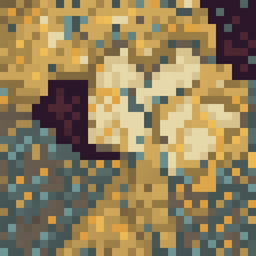 This is a 32x32 pixel art interpretation of Gustav Klimt's 'The Kiss