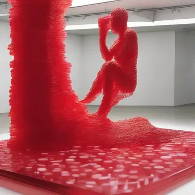The artist created a stunning sculpture using pieces of hard candy, reflecting the fragility of life.