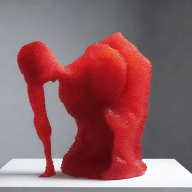 The artist created a stunning sculpture using pieces of hard candy, reflecting the fragility of life.