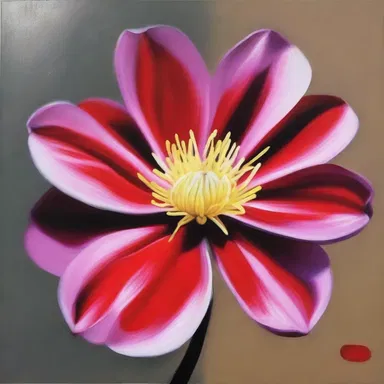 The artist created a stunning painting of a styptic flower, symbolizing its ability to stop bleeding.