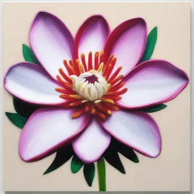 The artist created a stunning painting of a styptic flower, symbolizing its ability to stop bleeding.