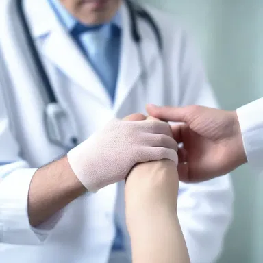 In the medical drama film, the doctor urgently applied a styptic bandage to control the bleeding of the patient.