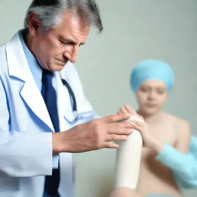 In the medical drama film, the doctor urgently applied a styptic bandage to control the bleeding of the patient.