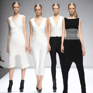 The fashion designer used styptic fabrics to create garments that would have a slimming effect on the body.