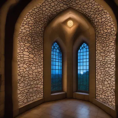In the magical realm, the fenestration of the enchanted tower allowed moonlight to create mesmerizing patterns on the walls.