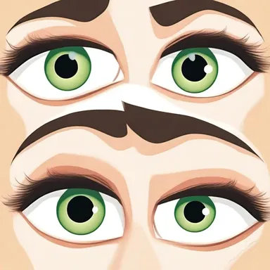 The size of the cartoon characters' eyes and their level of excitement often co-vary, resulting in exaggerated expressions.