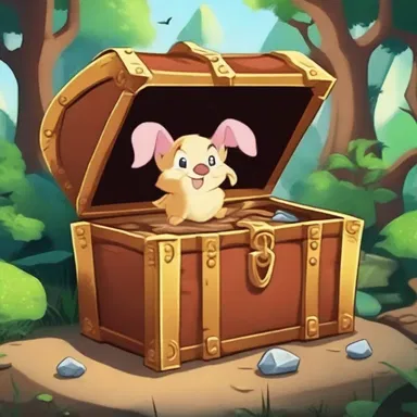 The hallowed treasure chest in the cartoon was protected by magical creatures.